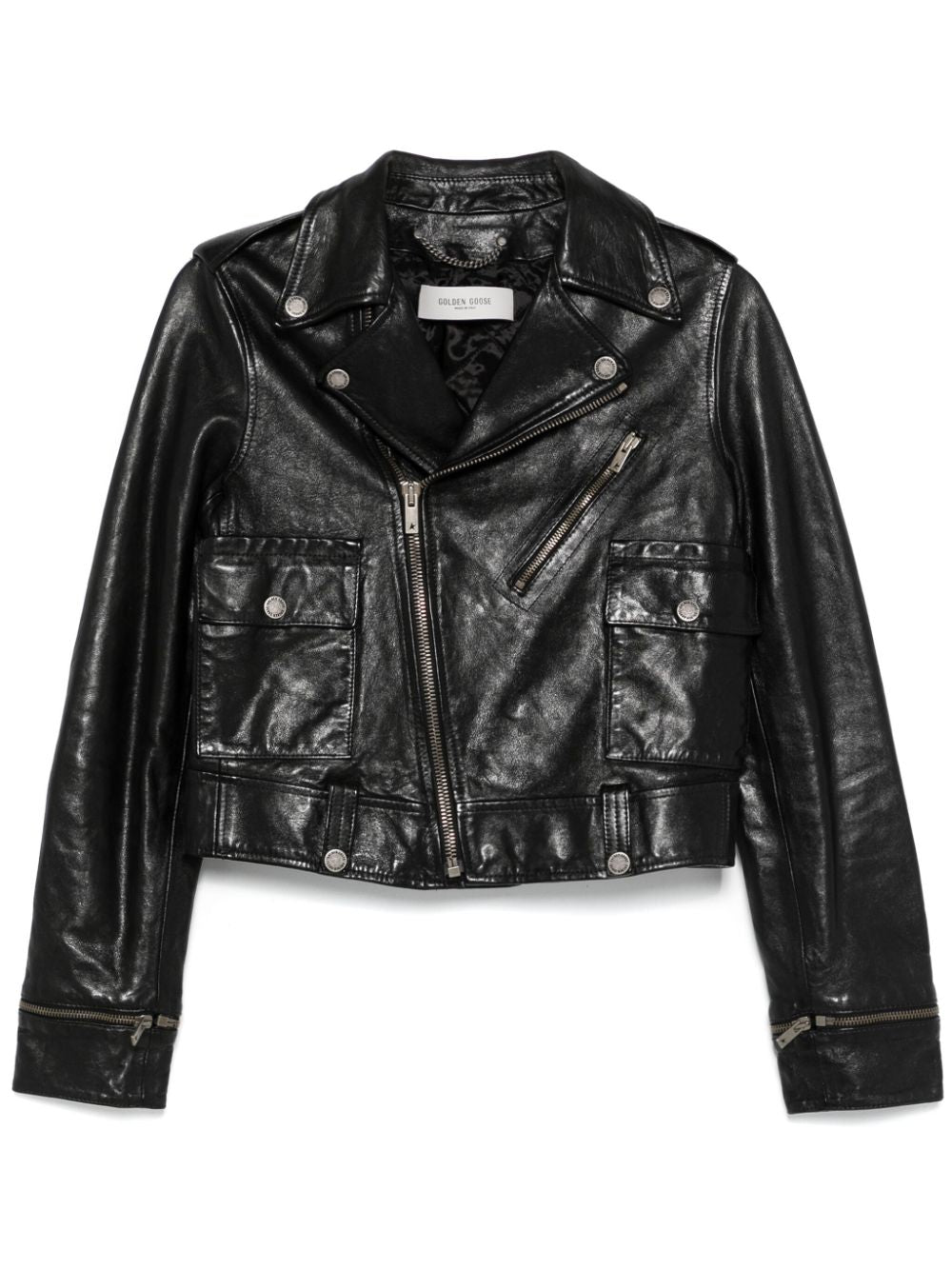 Golden Goose leather jacket with shiny effect Jackets Golden Goose