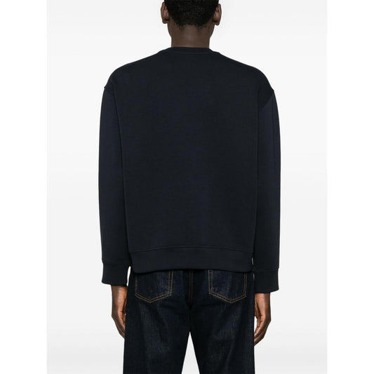Emporio Armani ASV Double-jersey sweatshirt with logo embroidery Topwear Emporio Armani White Smoke