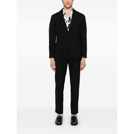 Boglioli Single Breasted Two Button Navy Blue Suit Suits Boglioli Black