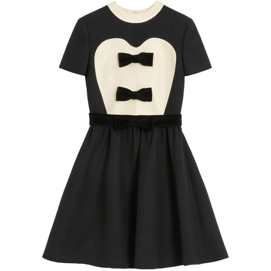 Valentino crepe couture short dress with bows Dresses Valentino Black