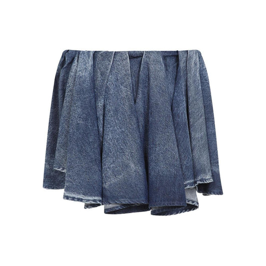 Diesel Asymmetric Mini Skirt in Blue Short trousers Diesel Dim Gray