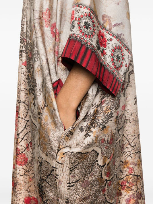 Pierre Louis Mascia printed silk long dress