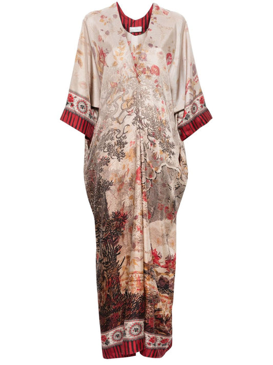 Pierre Louis Mascia printed silk long dress