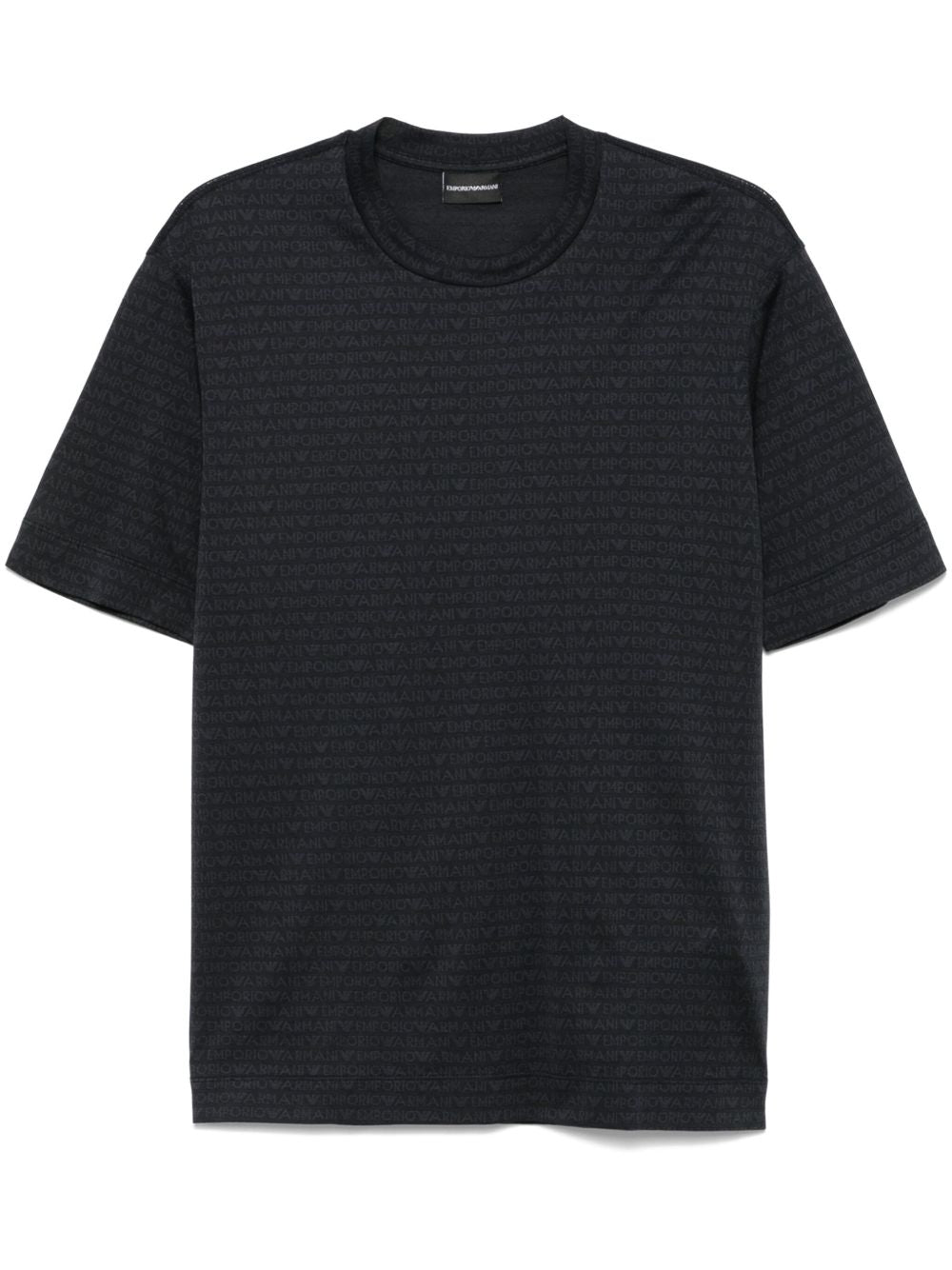 Emporio Armani jersey T-shirt with all-over flocked logo lettering