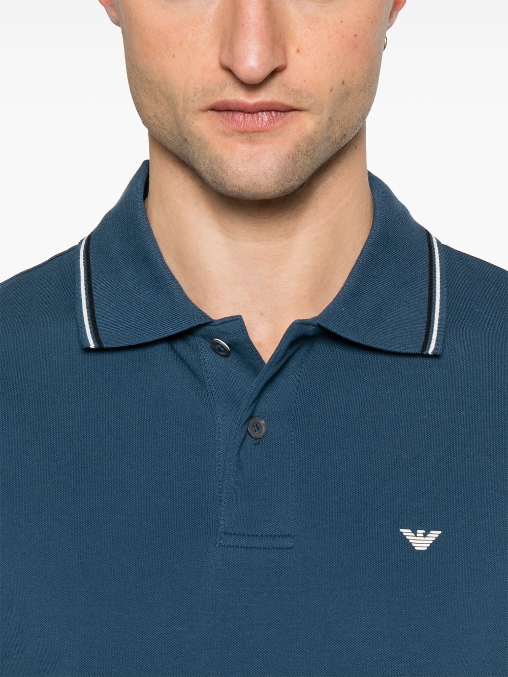 Emporio Armani embroidered logo polo shirt