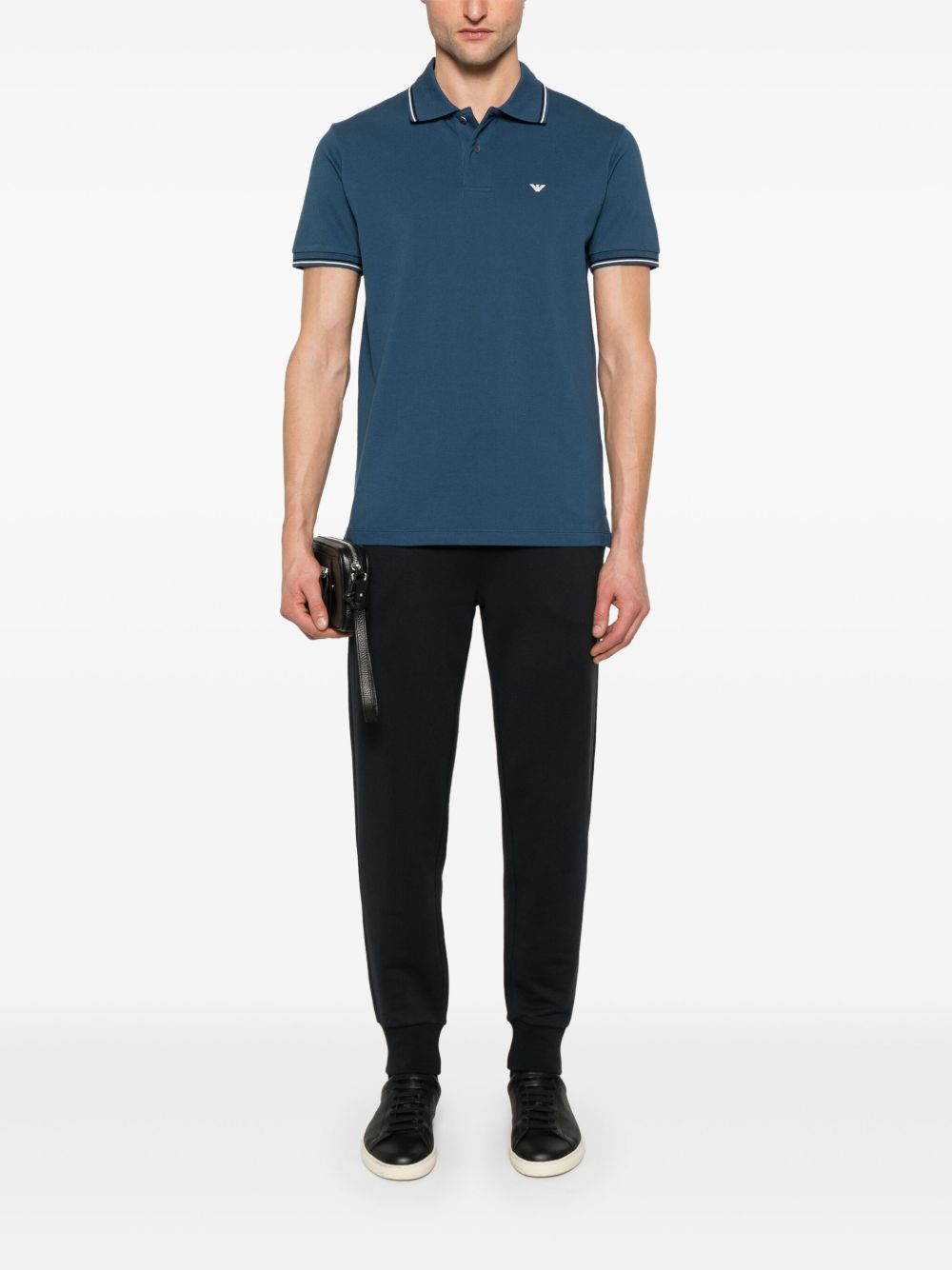 Emporio Armani embroidered logo polo shirt