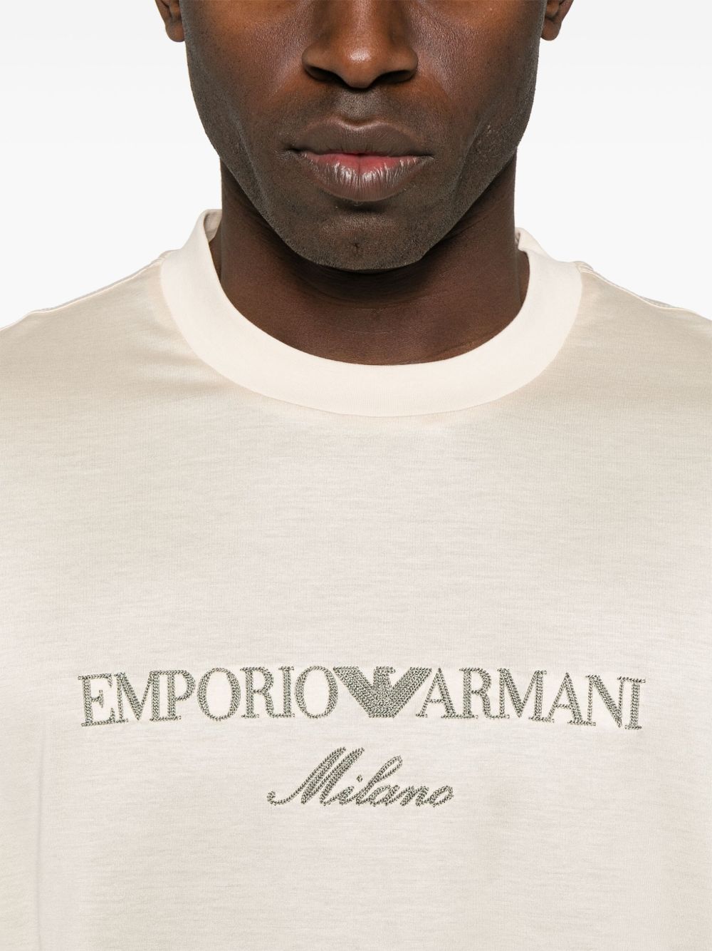 Emporio Armani logo-embroidered T-shirt