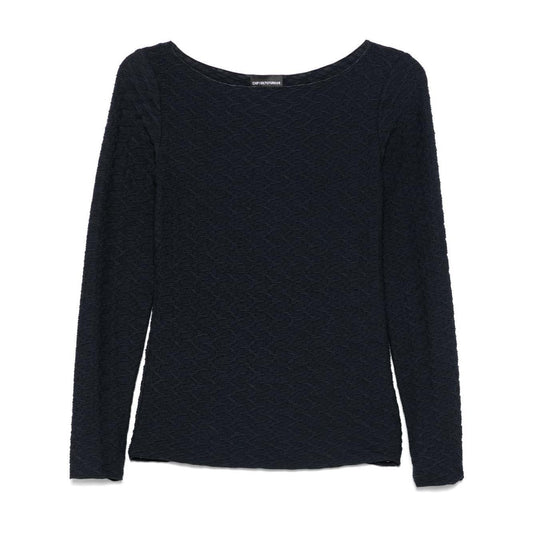 Emporio Armani textured top Topwear Emporio Armani Black