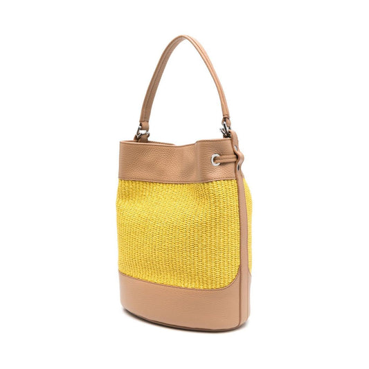 Zanellato Mondà Vimini Small Bucket Bag Yellow Shoulder Zanellato Dark Khaki
