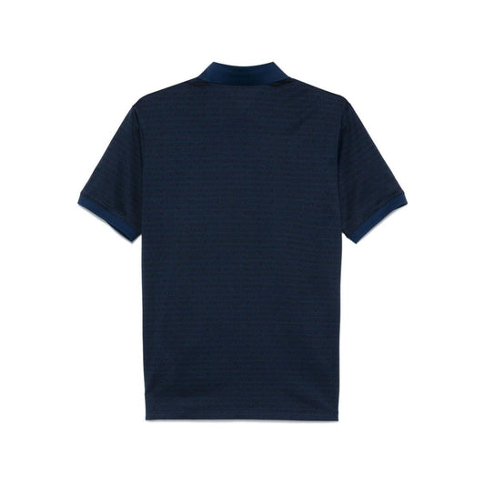 Emporio Armani Allover Logo Cotton Polo Shirt Topwear Emporio Armani Dark Slate Gray