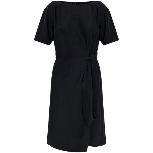 Emporio Armani midi dress with waist knot Dresses Emporio Armani Black