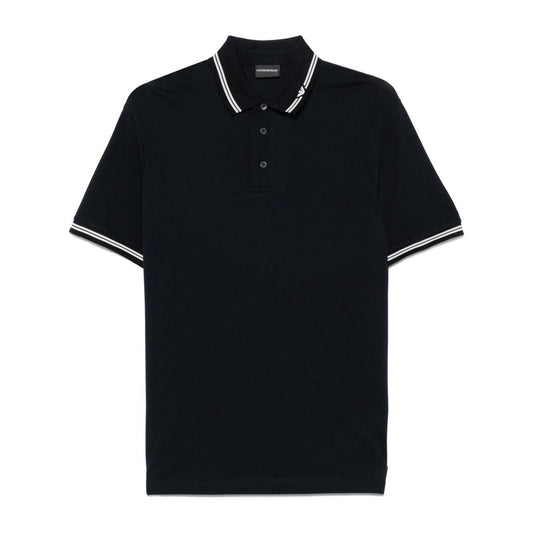 Emporio Armani logo-collar polo shirt Topwear Emporio Armani Black