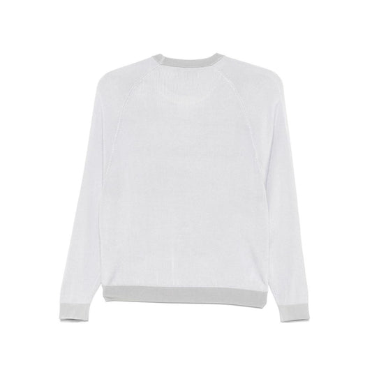Emporio Armani Jacquard Logo Sweater Topwear Emporio Armani Light Gray