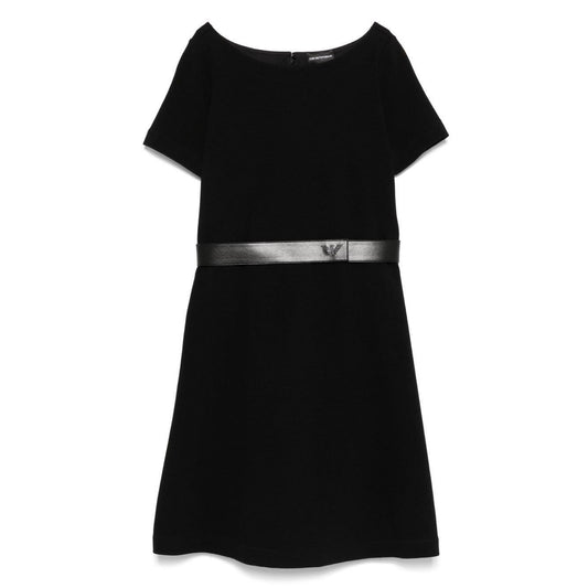 Emporio Armani Ottoman-jersey belted dress Dresses Emporio Armani Black