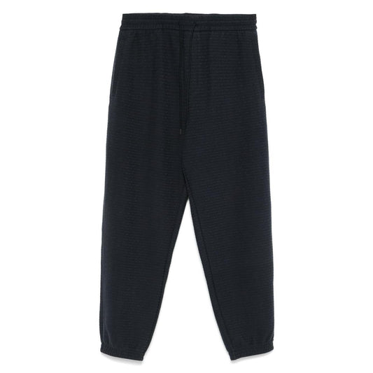 Emporio Armani ASV Lyocell blend jersey joggers with all-over lettering Trousers Emporio Armani Dark Slate Gray