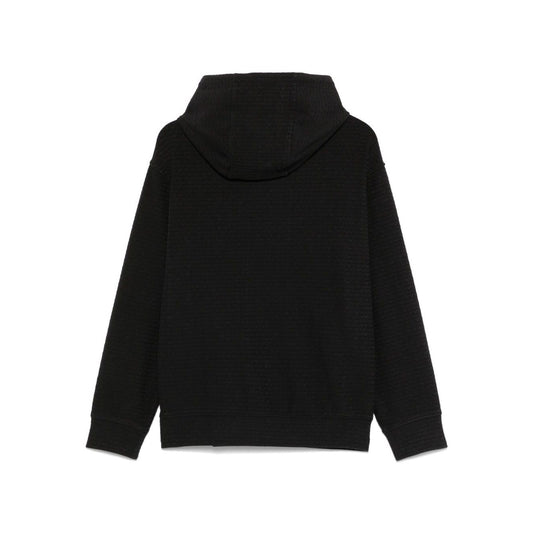 Emporio Armani logo embroidered hoodie Topwear Emporio Armani Black