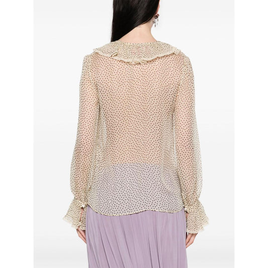 Valentino Garavani Georgette Plusdepois-Print Shirt Beige Shirts Valentino Light Gray