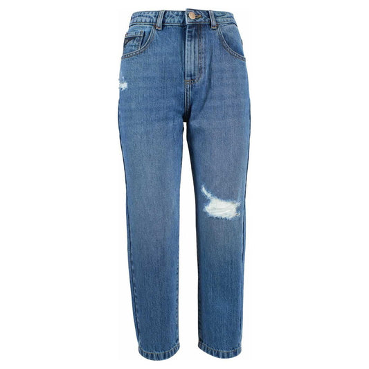 Yes Zee Blue Cotton Women's High-Waisted Jean Yes Zee