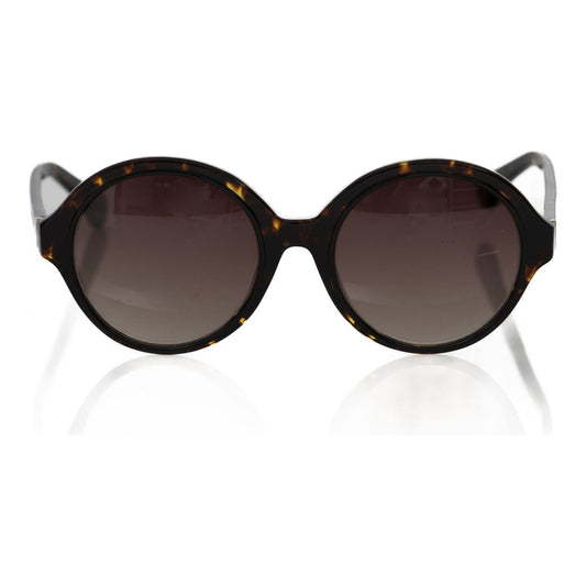 Frankie Morello Chic Black Turtle Pattern Round Sunglasses Frankie Morello