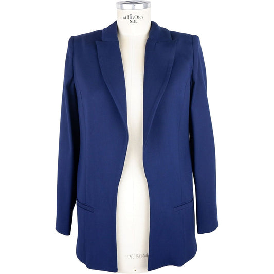 Elisabetta Franchi Elegant Blue Front-Open Jacket Elisabetta Franchi