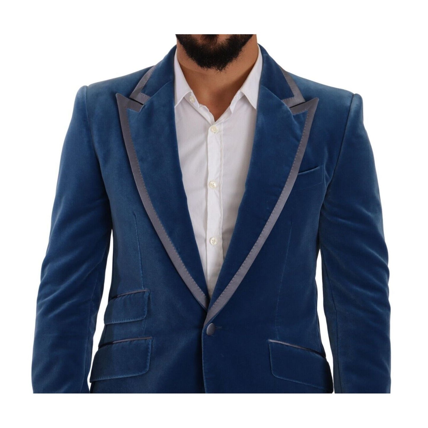 Dolce & Gabbana Blue SICILIA Velvet Slim Fit 2 Piece Suit
