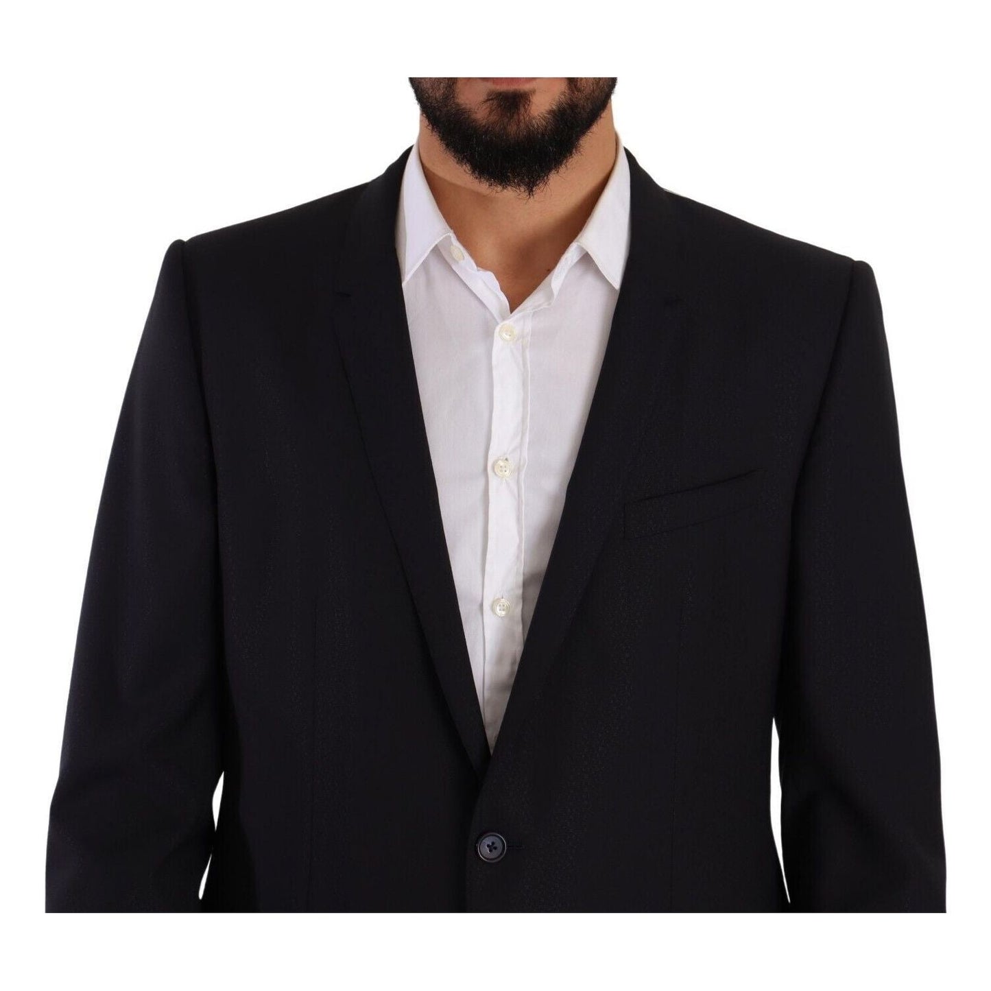 Dolce & Gabbana Elegant Navy Slim Fit Wool Silk Two-Piece Suit Dolce & Gabbana