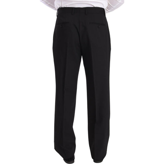 Dolce & Gabbana Elegant Black Wool Tuxedo Trousers Dolce & Gabbana