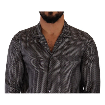 Dolce & Gabbana Gray Fantasy Pattern Pajama Top Mens Shirt