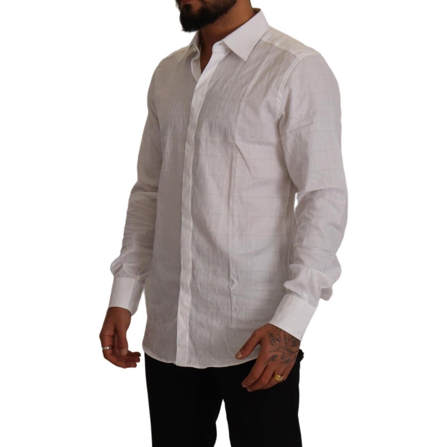 Dolce & Gabbana Elegant White Cotton Dress Shirt - Slim Fit