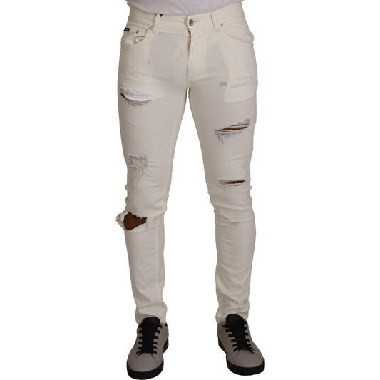 Dolce & Gabbana Elegant White Skinny Denim Jeans Dolce & Gabbana