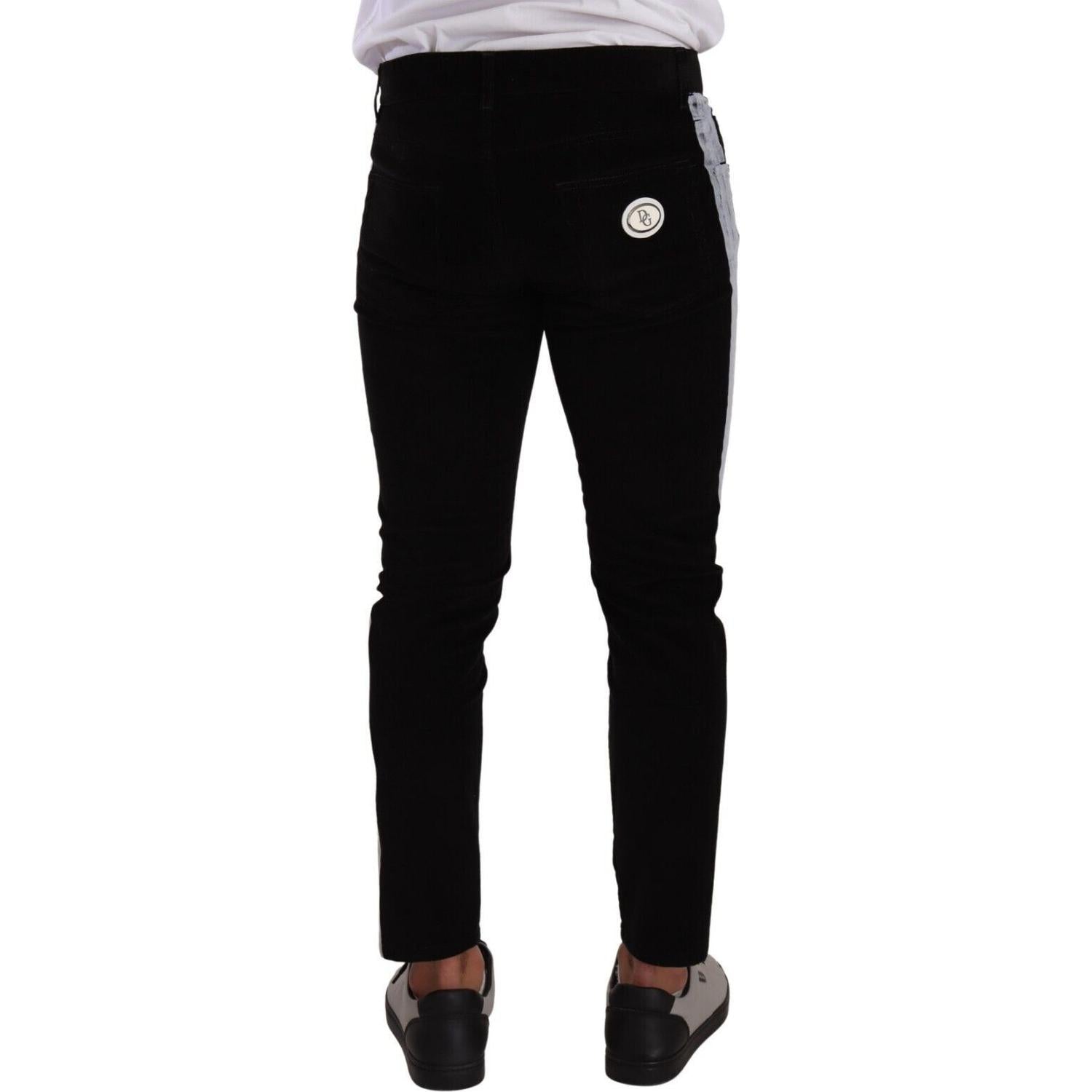 Dolce & Gabbana Black Cotton Stretch Skinny Corduroy Jeans