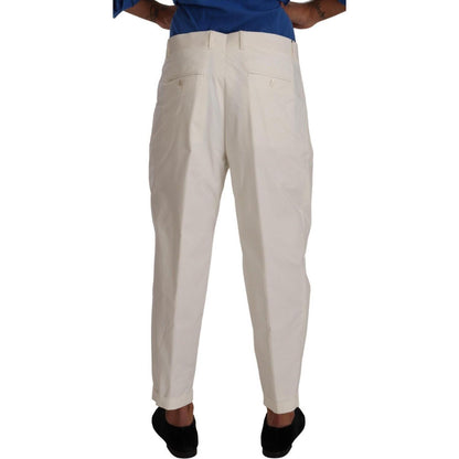 Dolce & Gabbana Elegant White Cotton Stretch Dress Pants Dolce & Gabbana