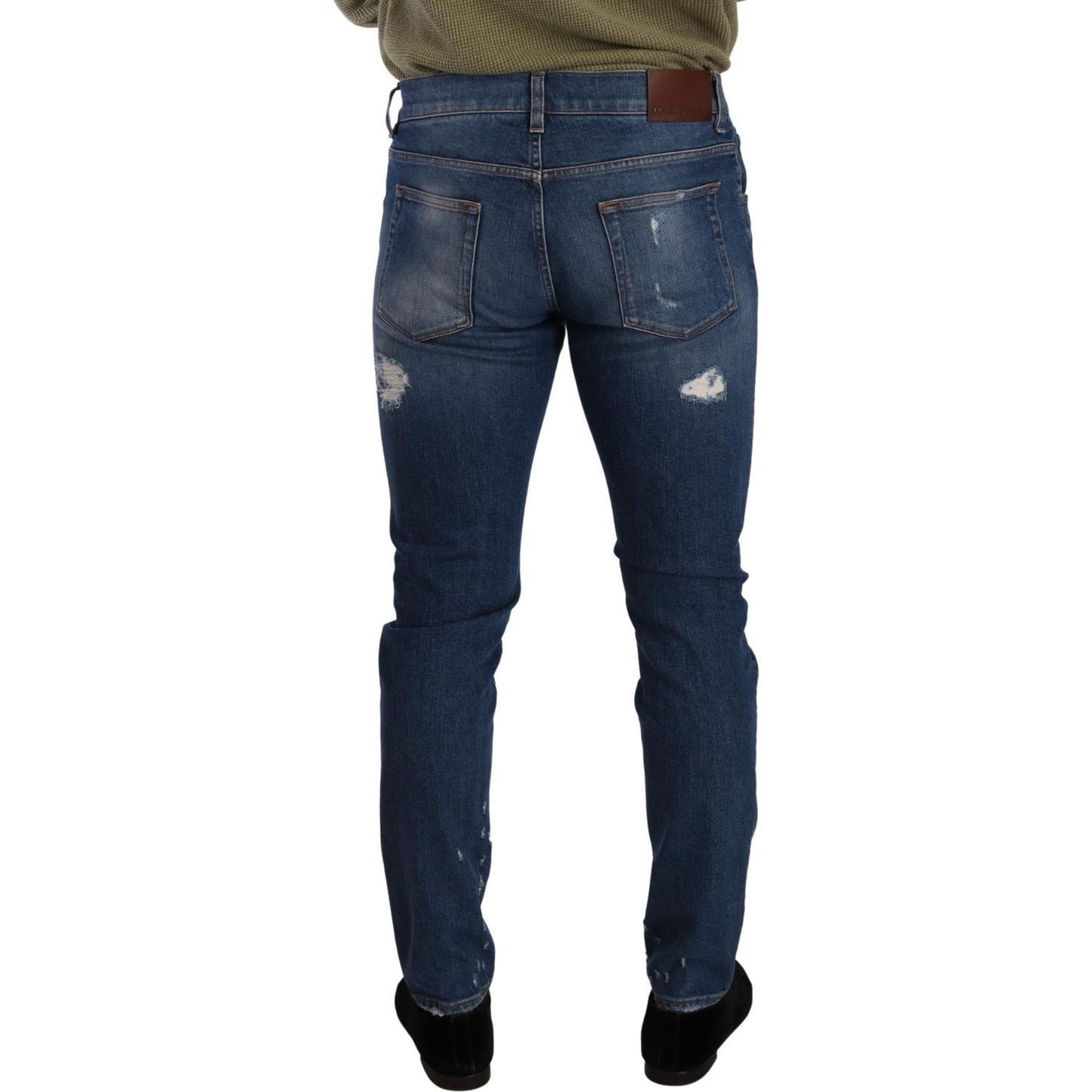 Dolce & Gabbana Elegant Distressed Slim Fit Denim Jeans Dolce & Gabbana