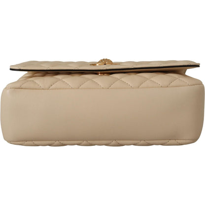 Versace White Nappa Leather Medusa Shoulder Bag