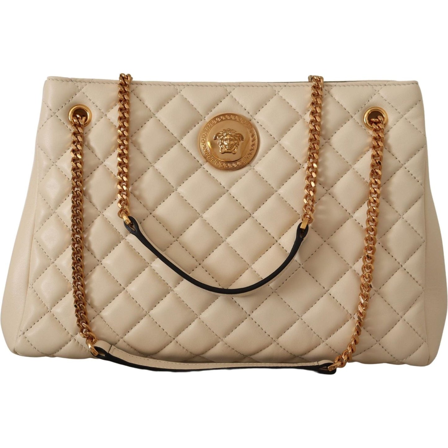 Versace Elegant Quilted Nappa Leather Tote Versace