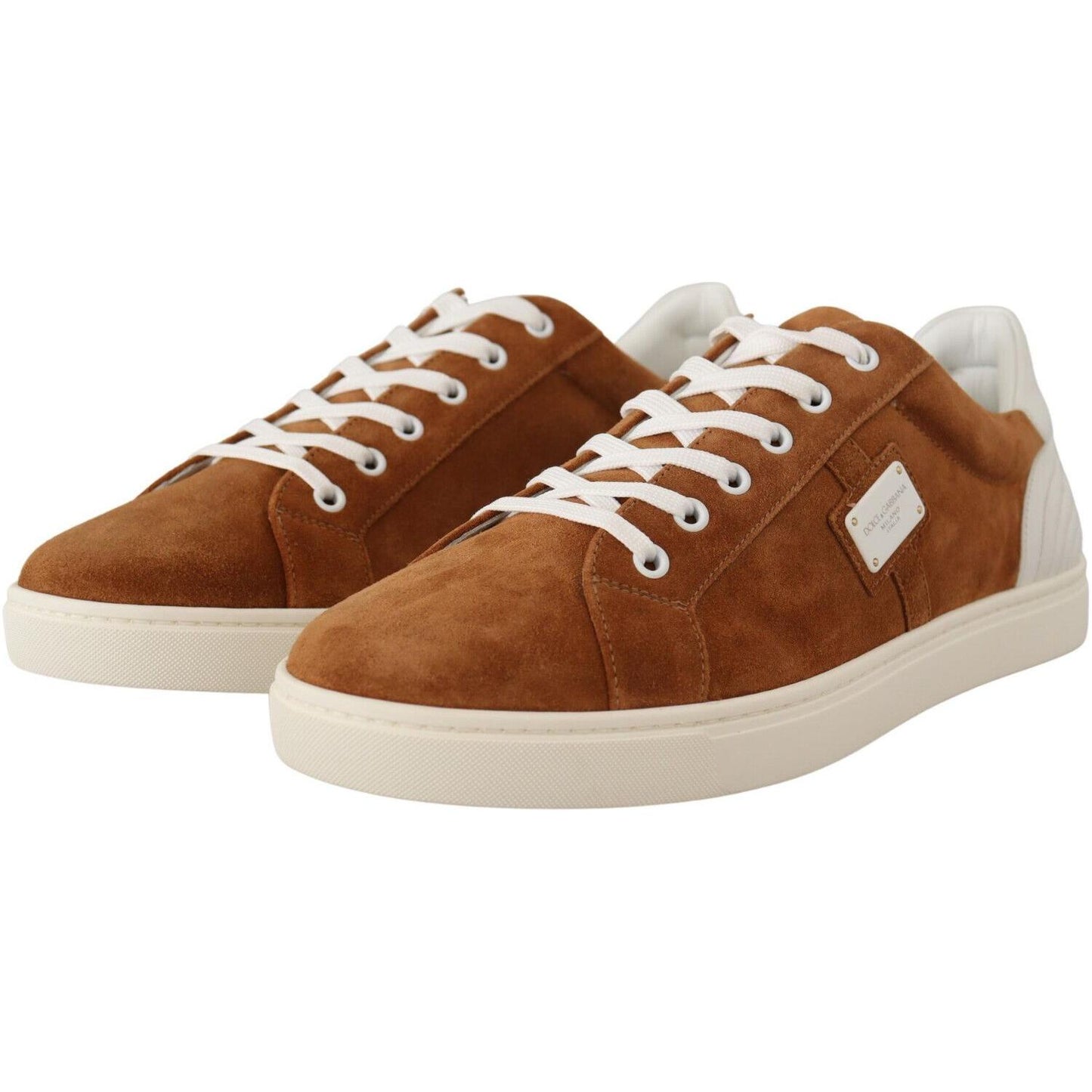 Dolce & Gabbana Elegant Two-Tone Leather Sneakers Dolce & Gabbana