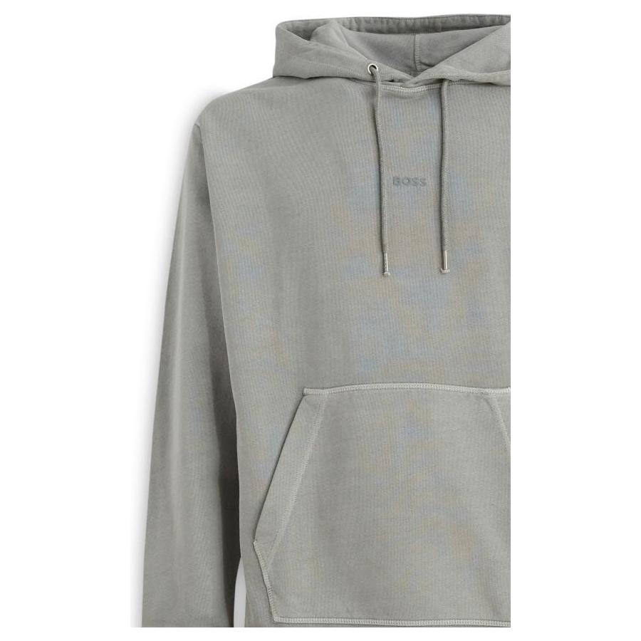 Hugo Boss Elegant Grey Cotton Hooded Sweatshirt Hugo Boss