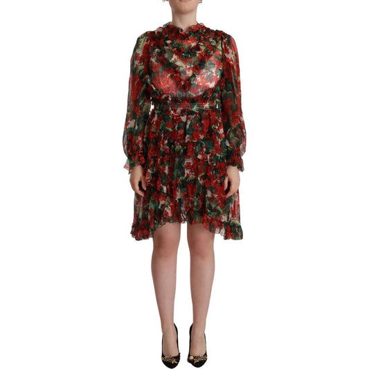 Dolce & Gabbana Floral Silk Mini Knee High Dress Dolce & Gabbana