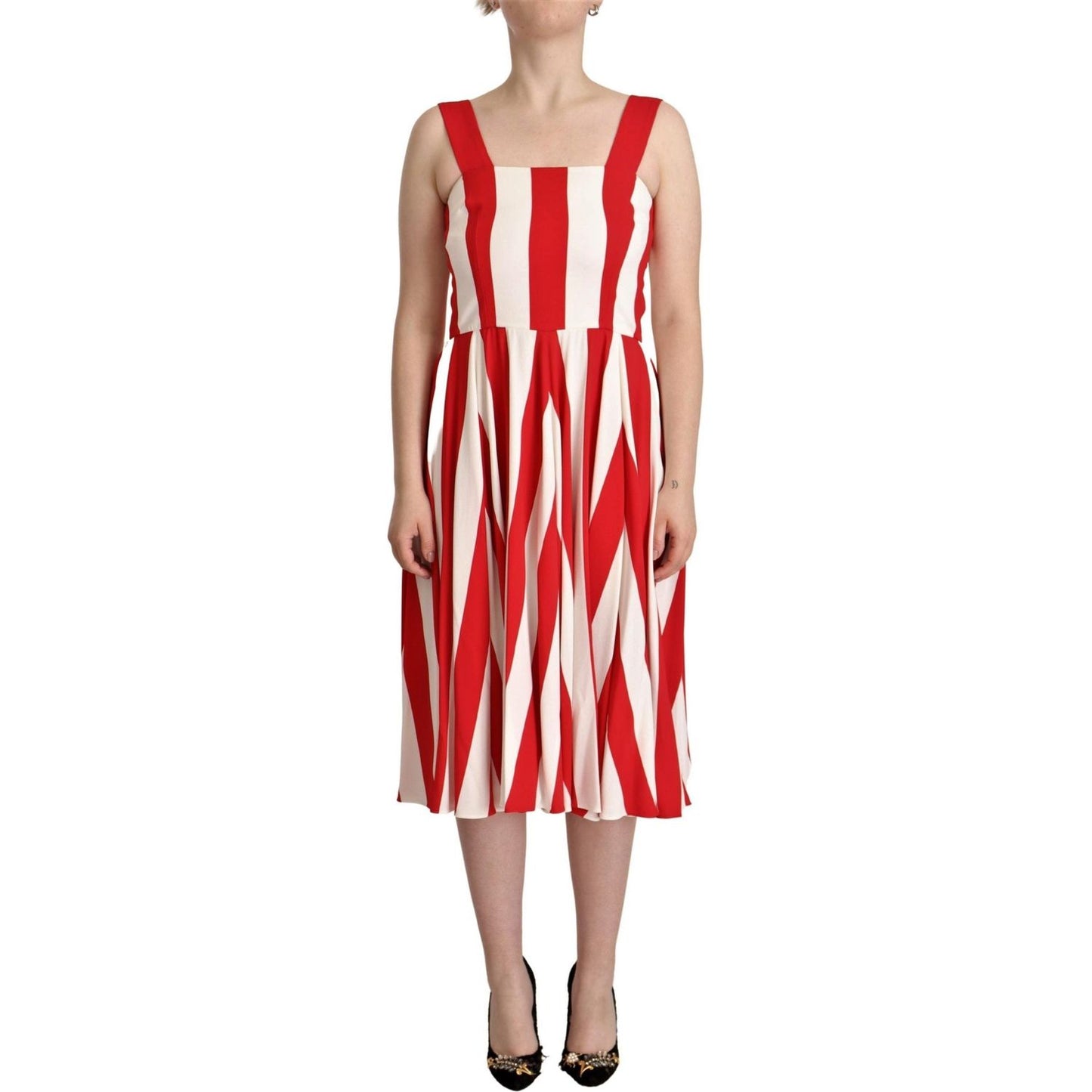 Dolce & Gabbana Elegant A-Line Striped Shift Dress Dolce & Gabbana