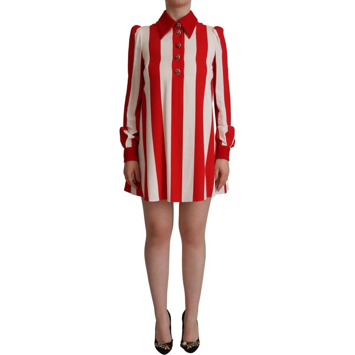 Dolce & Gabbana Elegant Striped Shirt Mini Dress Dolce & Gabbana