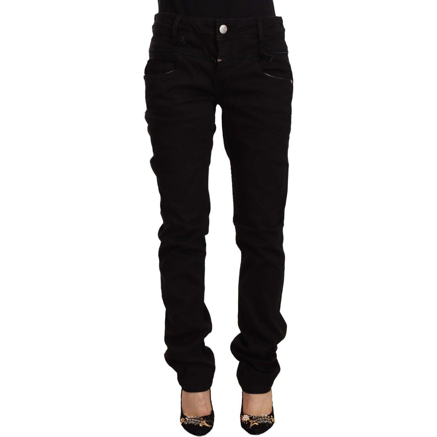 Acht Chic Black Low Waist Skinny Jeans Acht Black