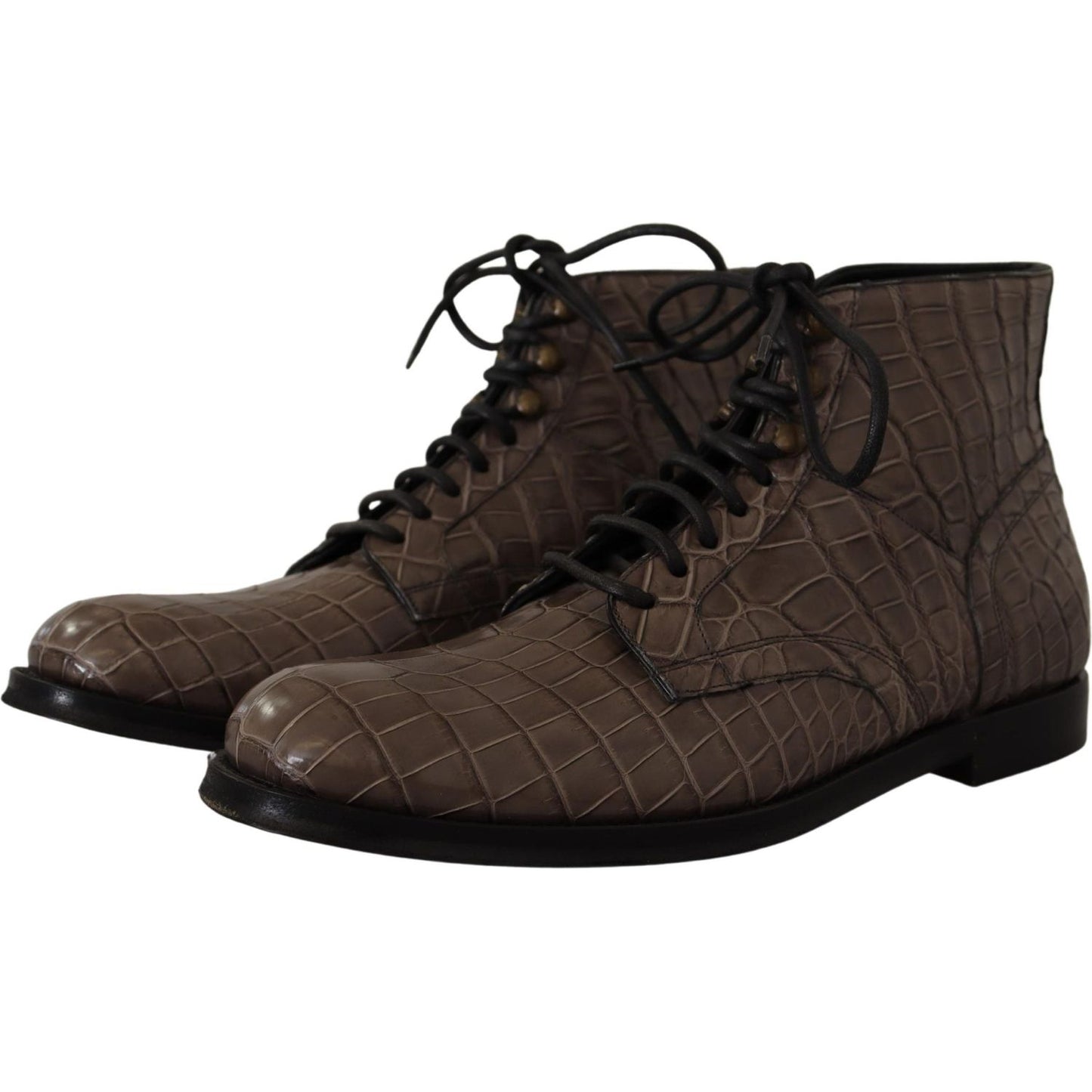 Dolce & Gabbana Elegant Crocodile Derby Brogue Boots Dolce & Gabbana