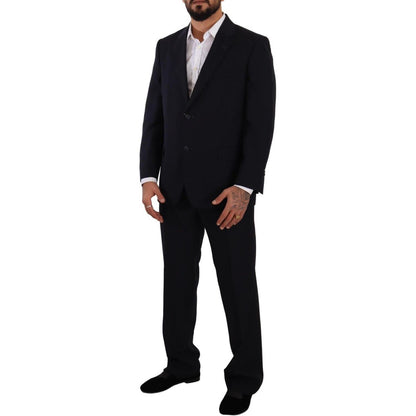 Domenico Tagliente Blue Polyester Single Breasted Formal Suit