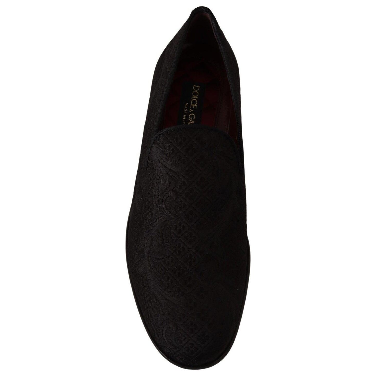 Dolce & Gabbana Black Floral Brocade Slippers Dolce & Gabbana