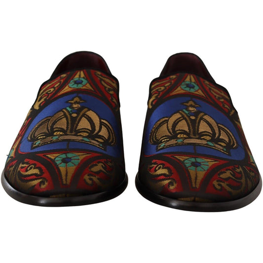 Dolce & Gabbana Multicolor Jacquard Slide-On Loafer Slippers Dolce & Gabbana