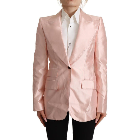 Dolce & Gabbana Elegant Pink Silk Blazer Jacket Dolce & Gabbana