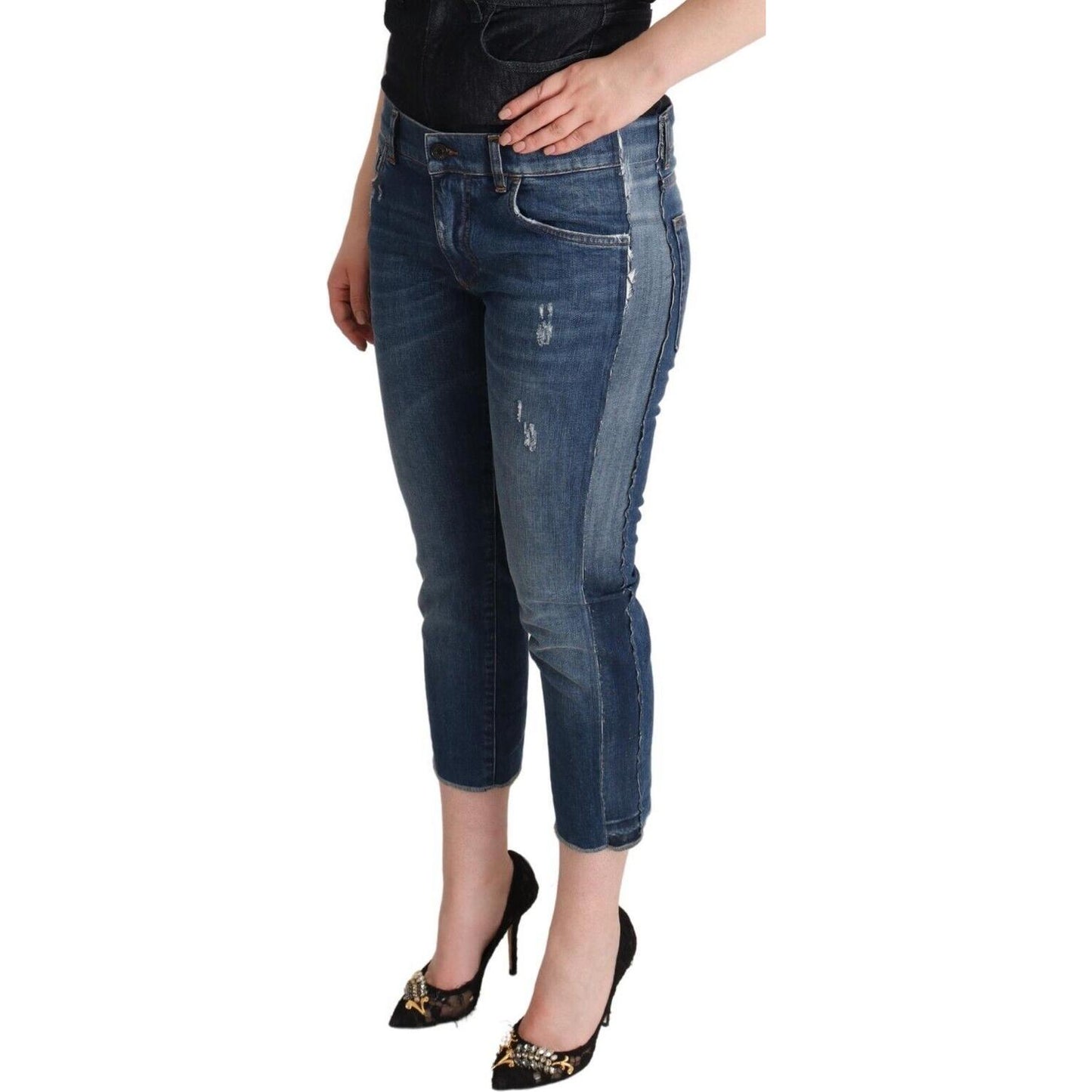 Dolce & Gabbana Elegant Mid-Waist Cropped Denim Dolce & Gabbana