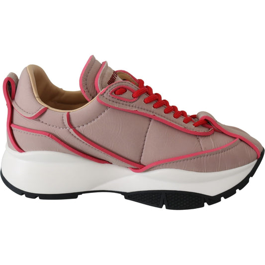 Jimmy Choo Ballet Pink and Red Raine Sneakers