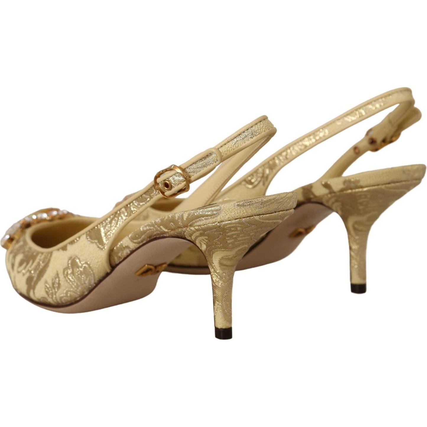 Dolce & Gabbana Gleaming Gold Crystal Slingback Heels Dolce & Gabbana