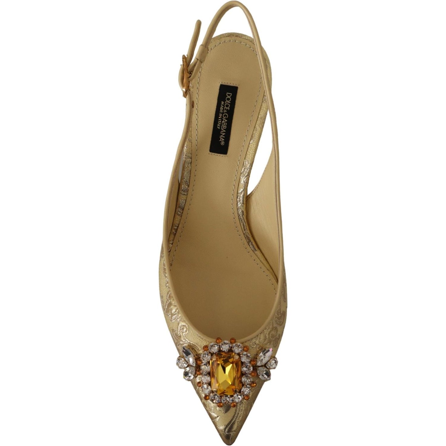 Dolce & Gabbana Gleaming Gold Crystal Slingback Heels Dolce & Gabbana